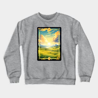 Sunny Grassy Plains Scene - TCG Border Full Art - 1st Edition Crewneck Sweatshirt